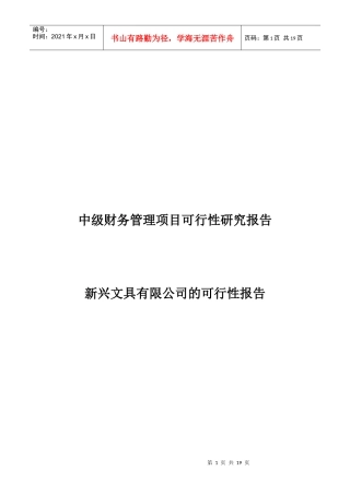 某文具有限公司可行性分析报告