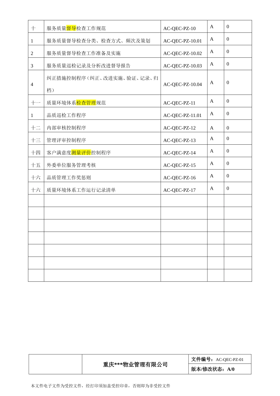 某某物业管理有限公司品质工作手册_第3页