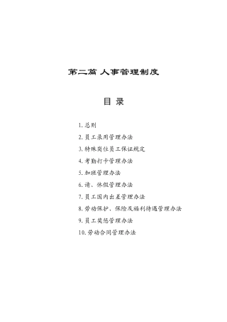 某某集团人事管理规章制度汇总