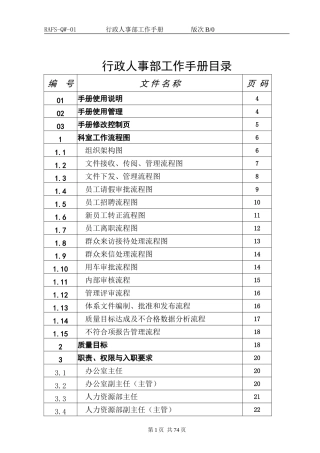 某某公司行政人事部工作手册