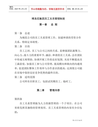 某某集团员工关系管理制度