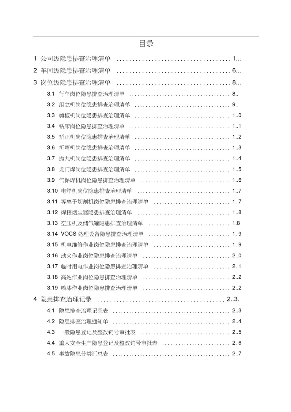 双重预防体系建设-隐患排查治理清单及记录_第2页