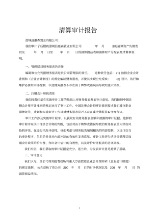企业清算审计报告