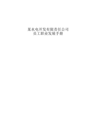 某水电开发公司员工职业发展手册