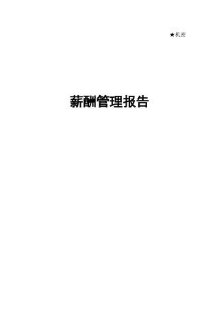 某控股公司薪酬管理报告