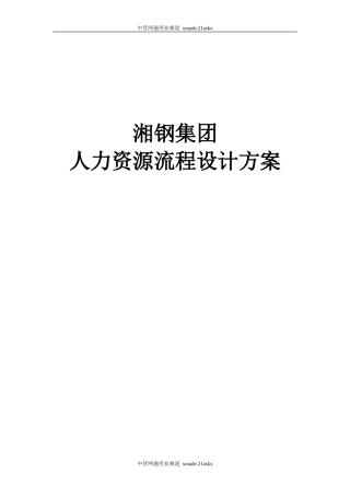 某某集团人力资源流程设计方案