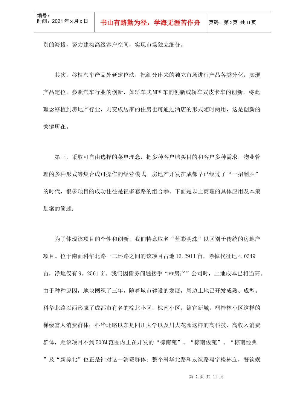 某某项目开发策划案_第2页