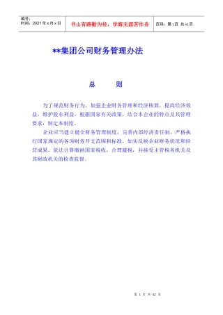 某某公司财务管理制度08年
