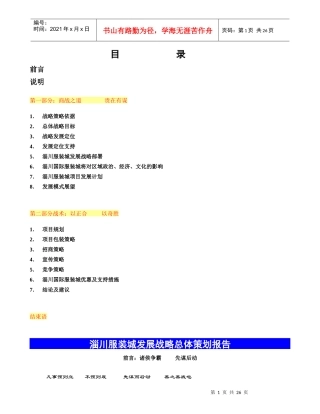 某服装城发展战略总体策划报告