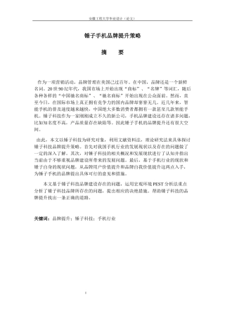 某手机品牌提升策略论文