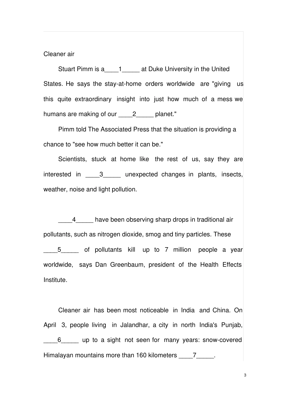 (名师整理)最新英语冲刺中考“抗击新冠疫情”热点专题《选词填空题》精讲精练(含答案)_第3页