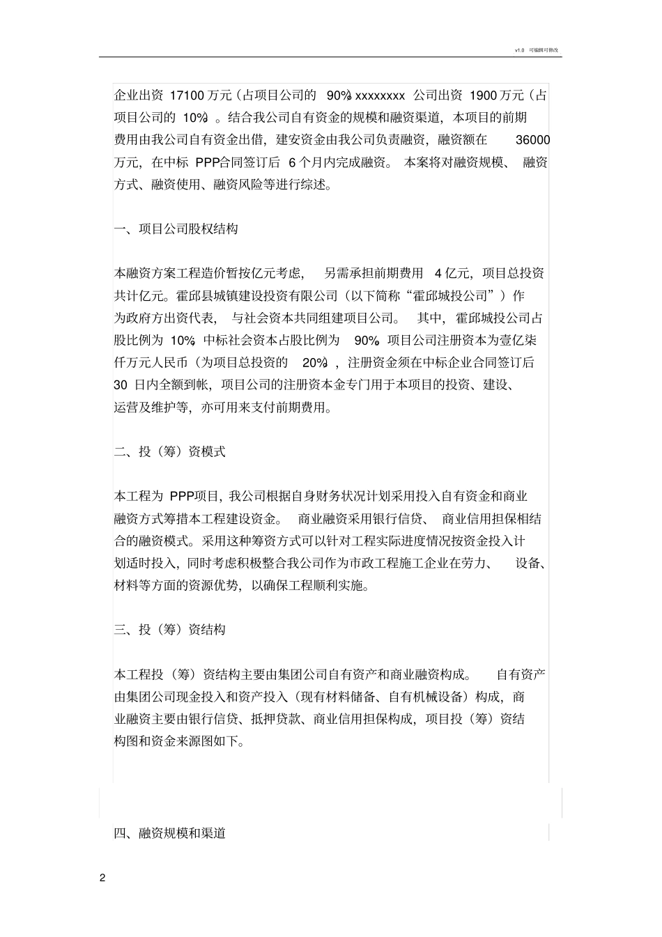 实用PPP项目投融资方案_第2页