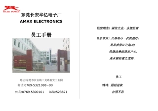 某某电子厂员工管理标准手册
