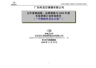 某某空调五年战略品牌策略(1)