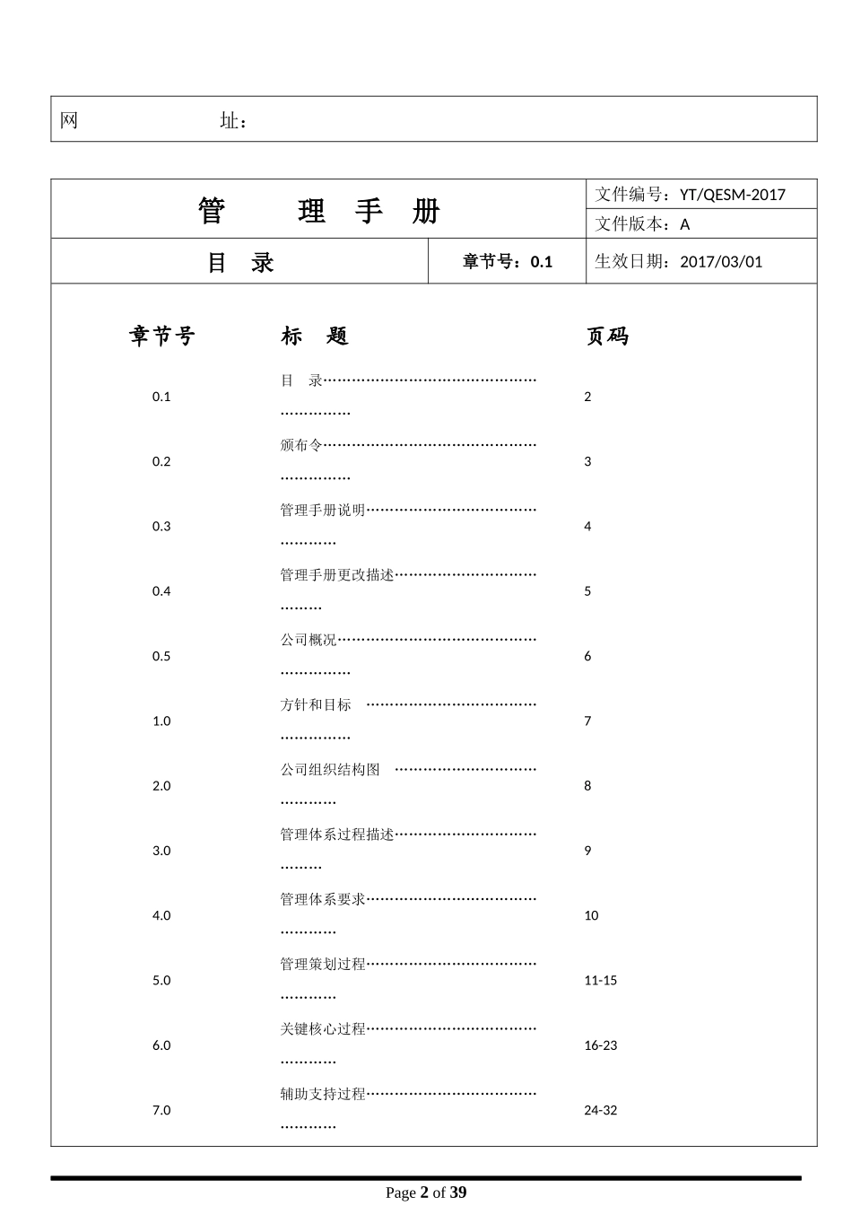 某橡塑有限公司管理手册_第2页