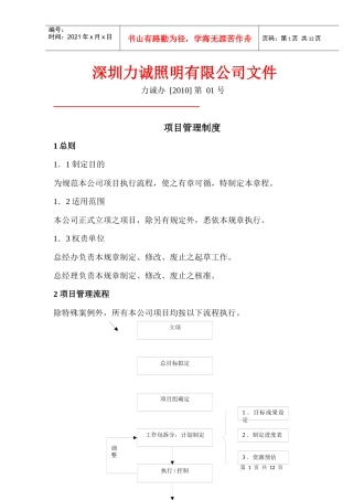 某电子厂项目管理流程