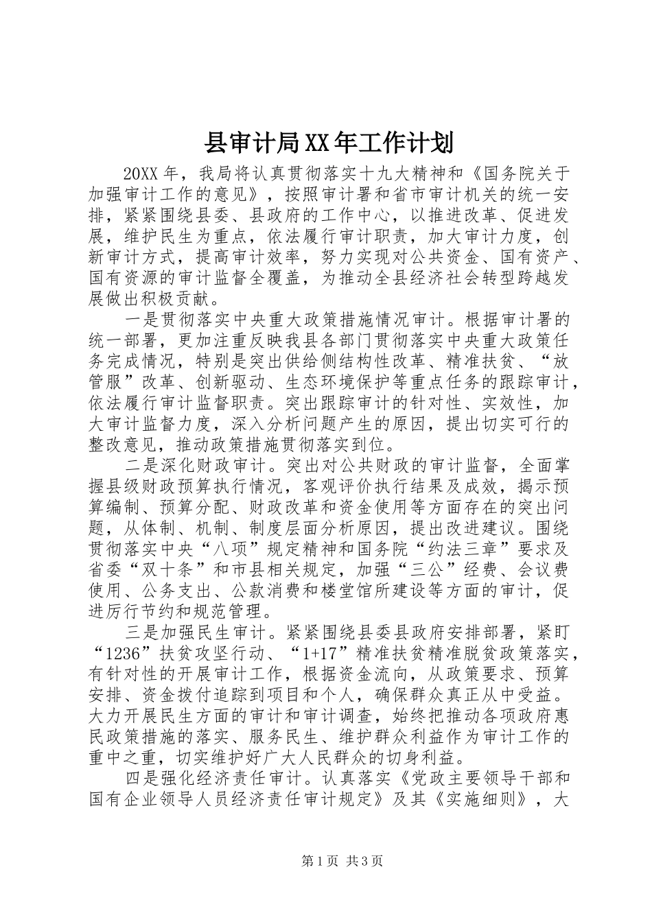 县审计局工作计划_第1页