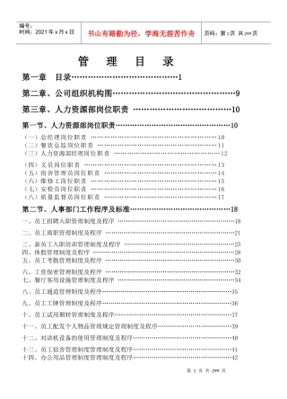 某知名酒店人力资源员工管理手册