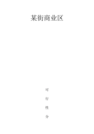 某街商业区可行性分析报告