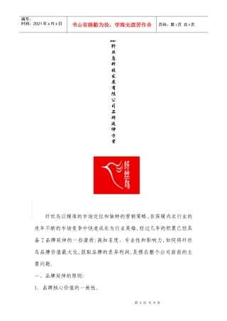 某科技发展有限公司品牌延伸方案（DOC 9页）