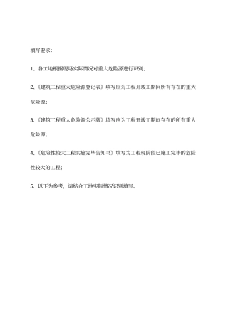 危险源登记表及公示牌