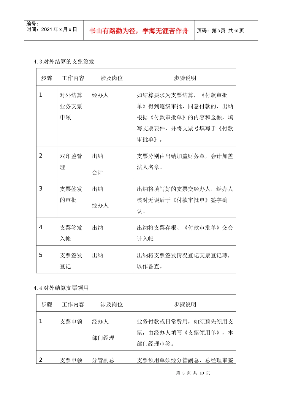 某置行股份公司支票管理程序_第3页