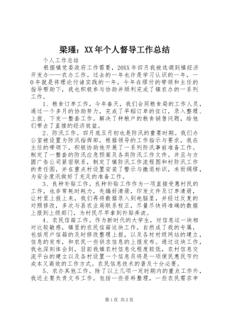 梁瑾个人督导工作总结