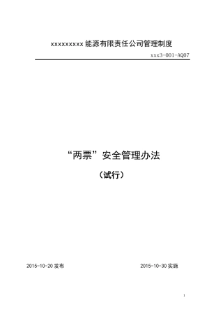 某能源有限责任公司管理制度范本
