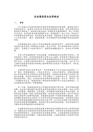 某知名集团资本运营规划方案