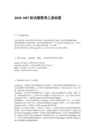 人力资源-NET面试题整理之基础篇