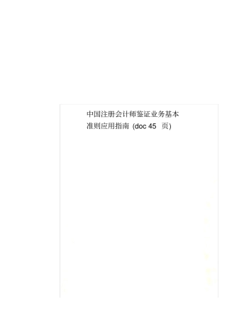 中国注册会计师鉴证业务基本准则应用指南(doc45页)
