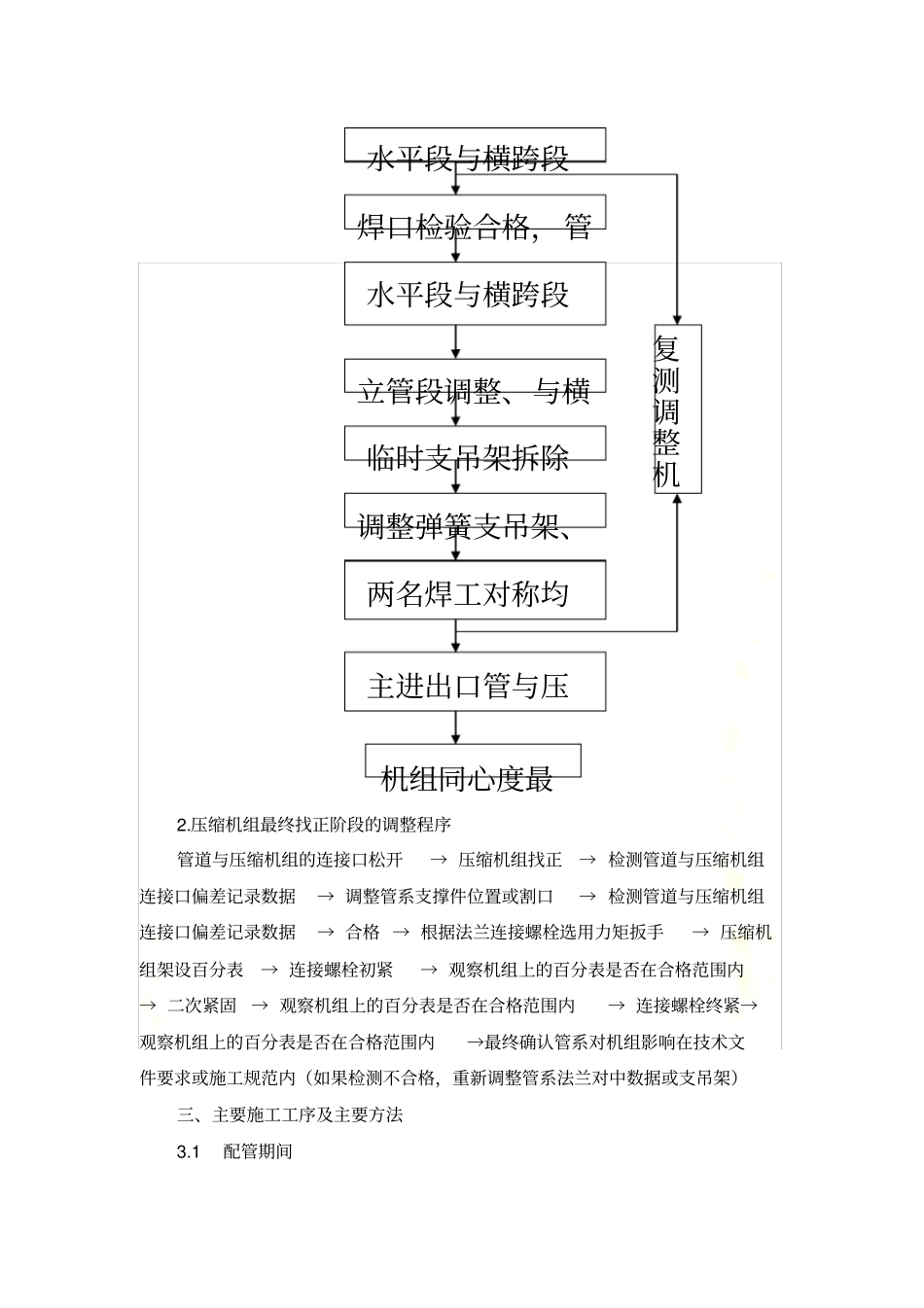 大型压缩机进出口管道零应力施工_第3页