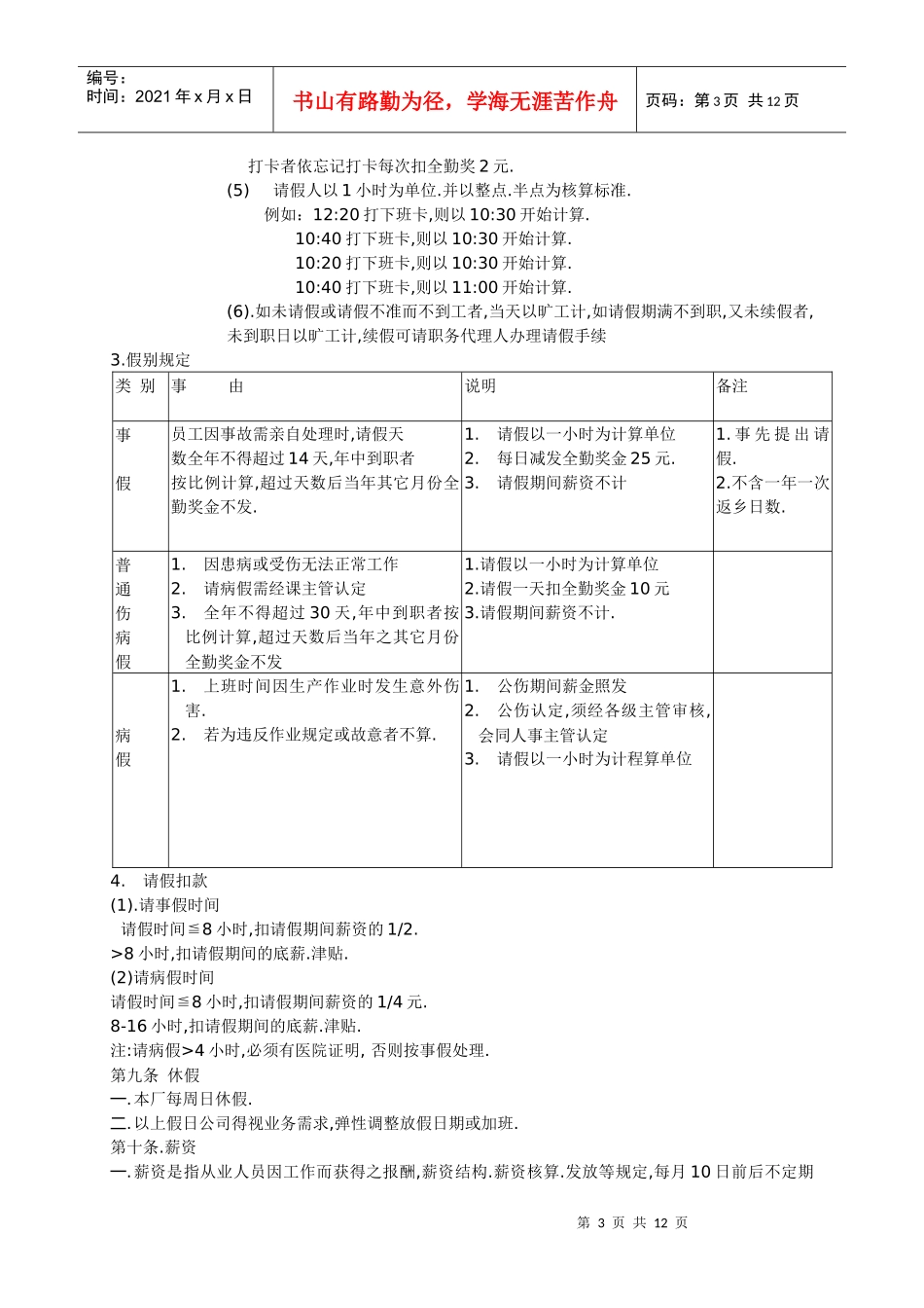 某电子厂人事管理制度_第3页
