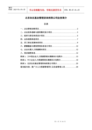 某管理咨询有限公司业务简介