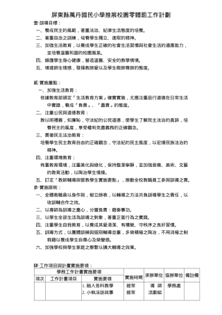 屏东县万丹国民小学推展校园零体罚工作计划