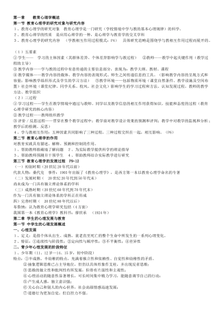 中学教师招聘考试：教育心理学资料