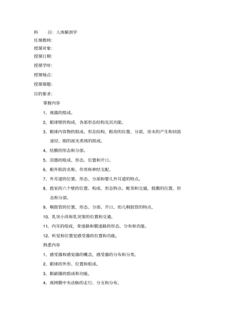 人体解剖学感官教案