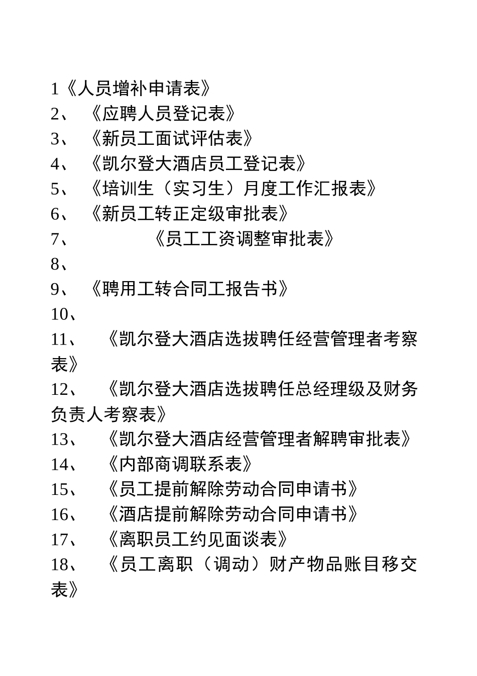 史上最全最实用人力资源部表格_第1页