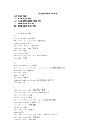 人力资源-(HR常用中英文对照词汇)新浪微博冯月鹏