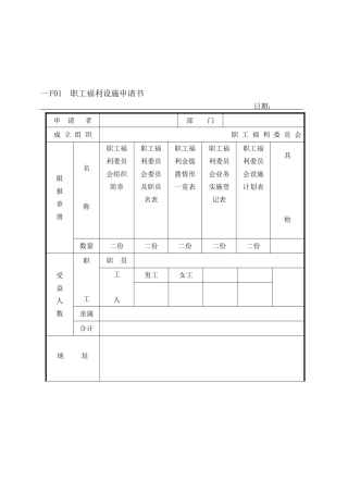 员工福利待遇表格汇总