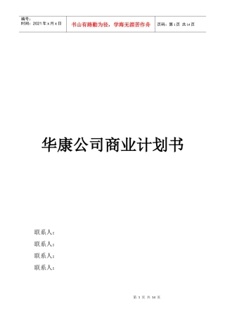 某知名公司的商业计划书