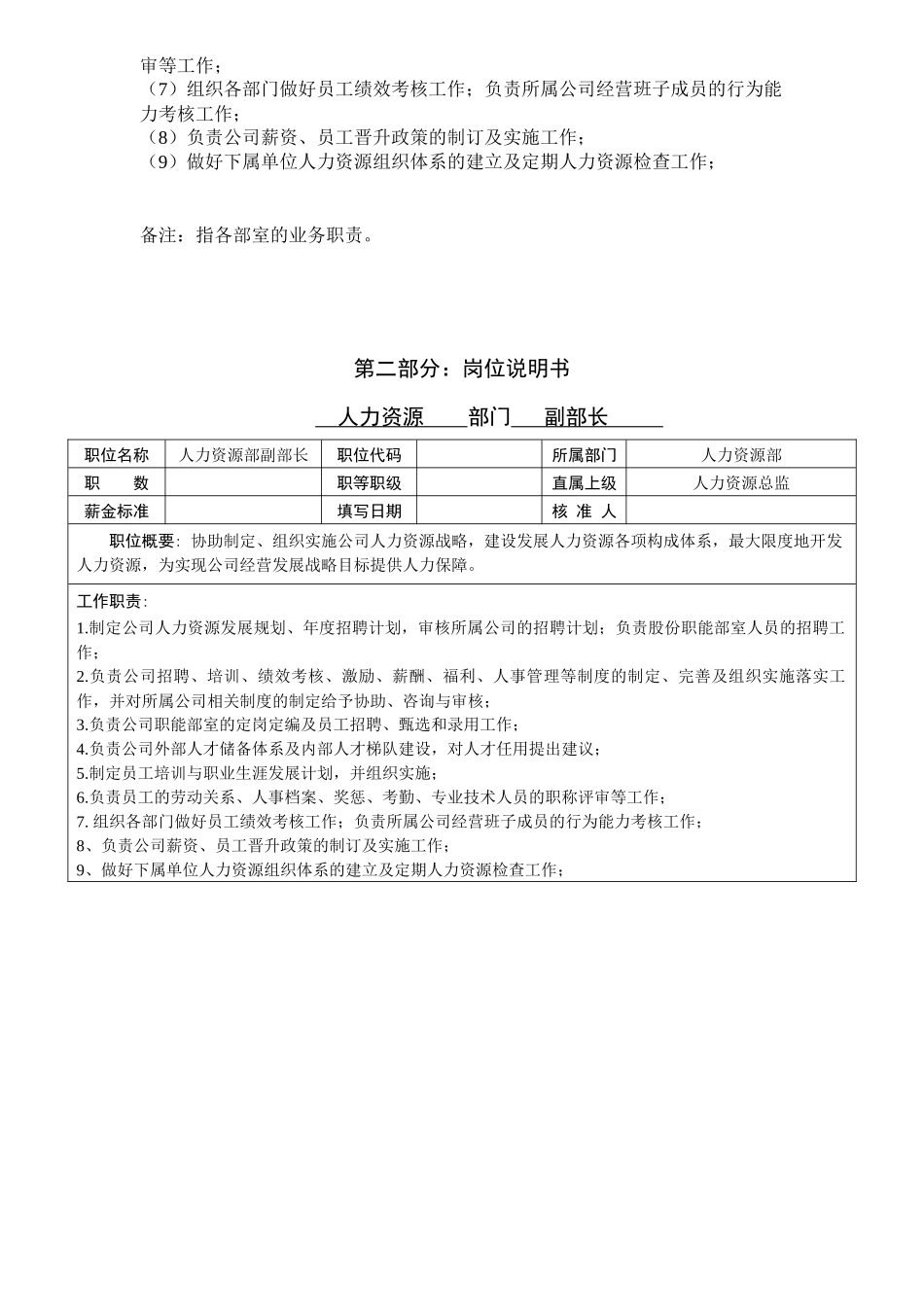 企业人力资源部岗位说明_第3页