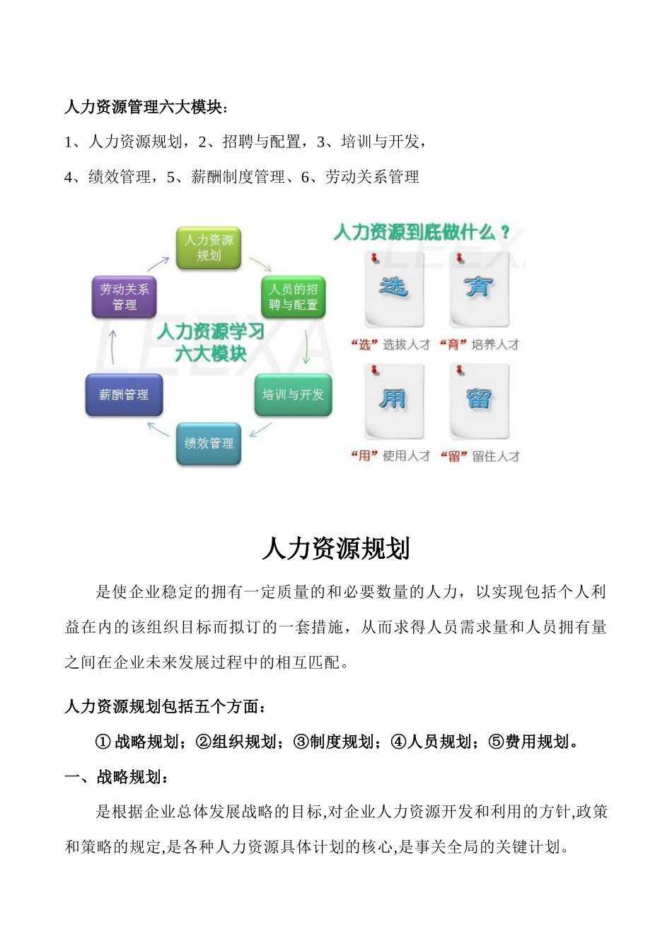 人力资源管理六大模块——规划_第1页