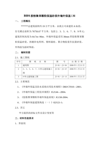 外墙保温工程施工方案