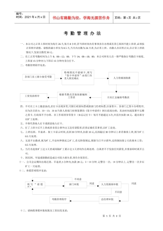 某物流公司考勤管理制度