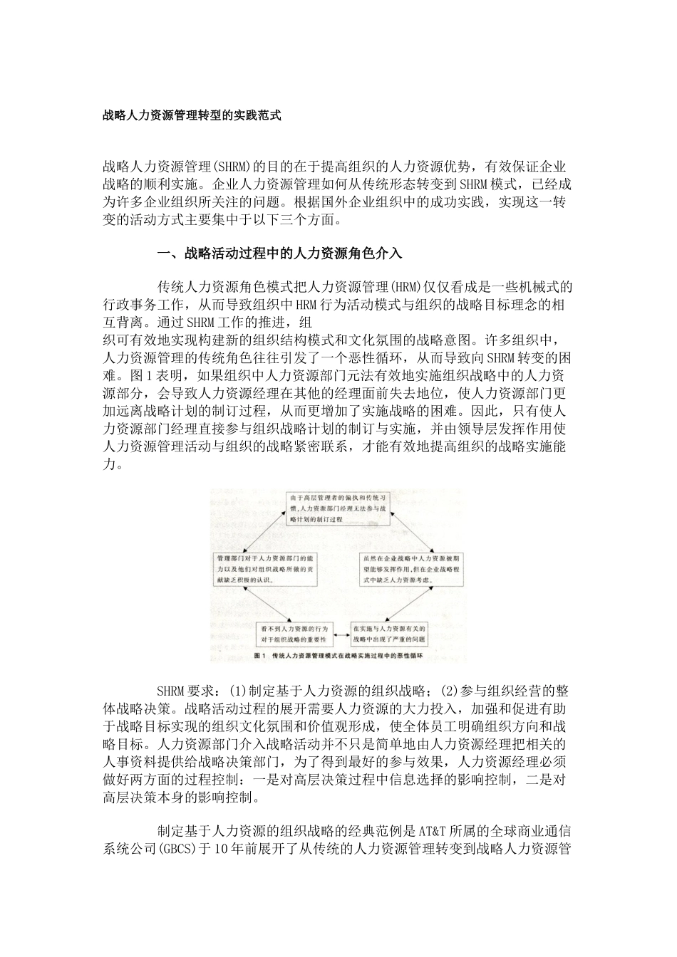 企业战略人力资源管理转型的实践范式_第1页