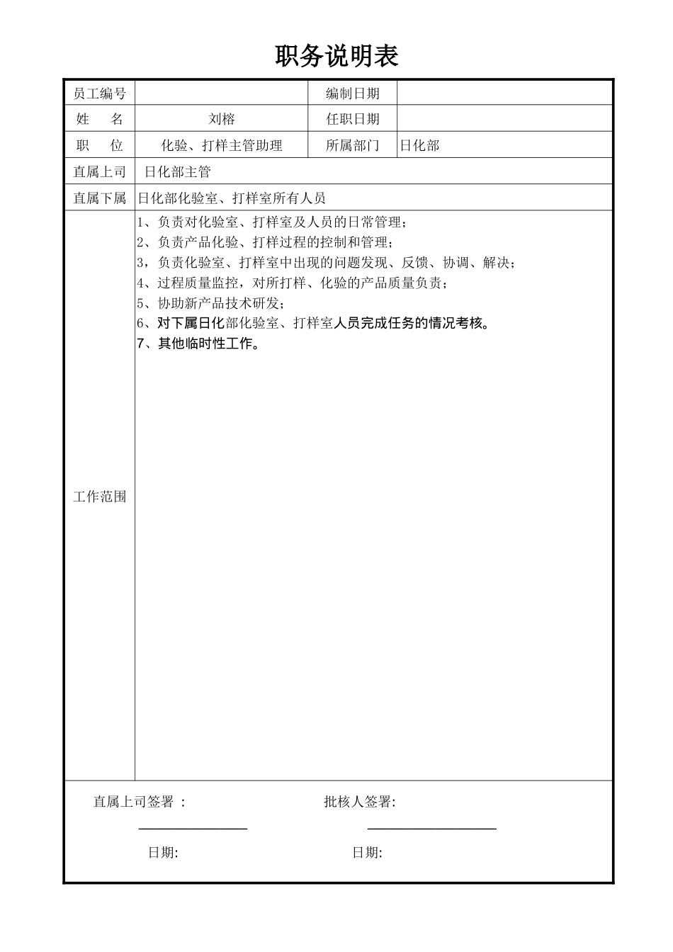 人力资源-005职务说明表_第2页