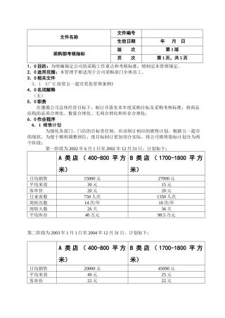 人力资源-04采購部考核指標