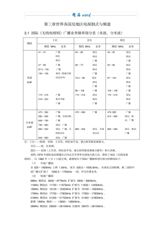 世界各国频段划分