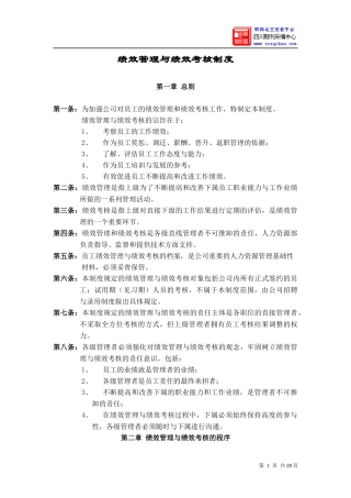 某绩效管理与绩效考核制度汇编